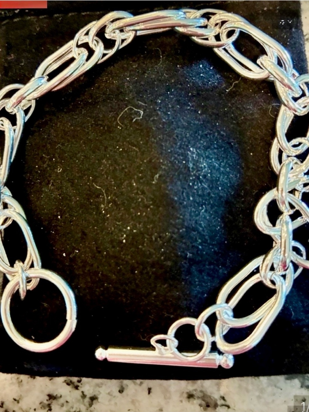 925 Sterling Silver Link Toggle Bracelet for Women